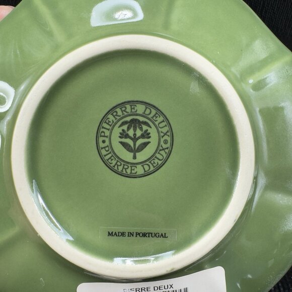 Pierre Deux Green Teacup And Saucer Set Ceramic Made In Portugal Cup Plate Set - Picture 6 of 16